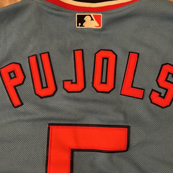 Albert Pujols Saint Louis STL Cardinals blue jersey size medium - Picture 6 of 6